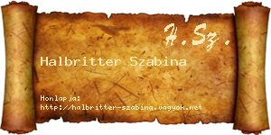 Halbritter Szabina névjegykártya